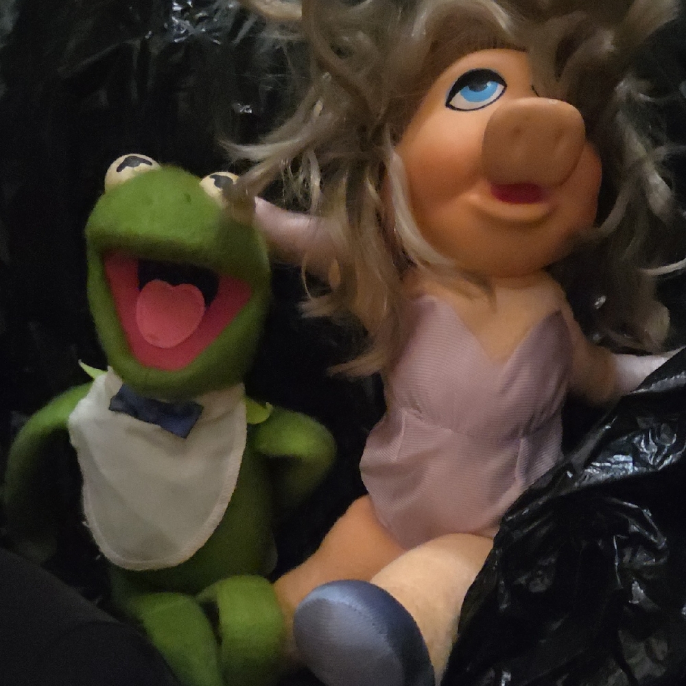 Kermit and Miss Piggy Plush Toys Vintage